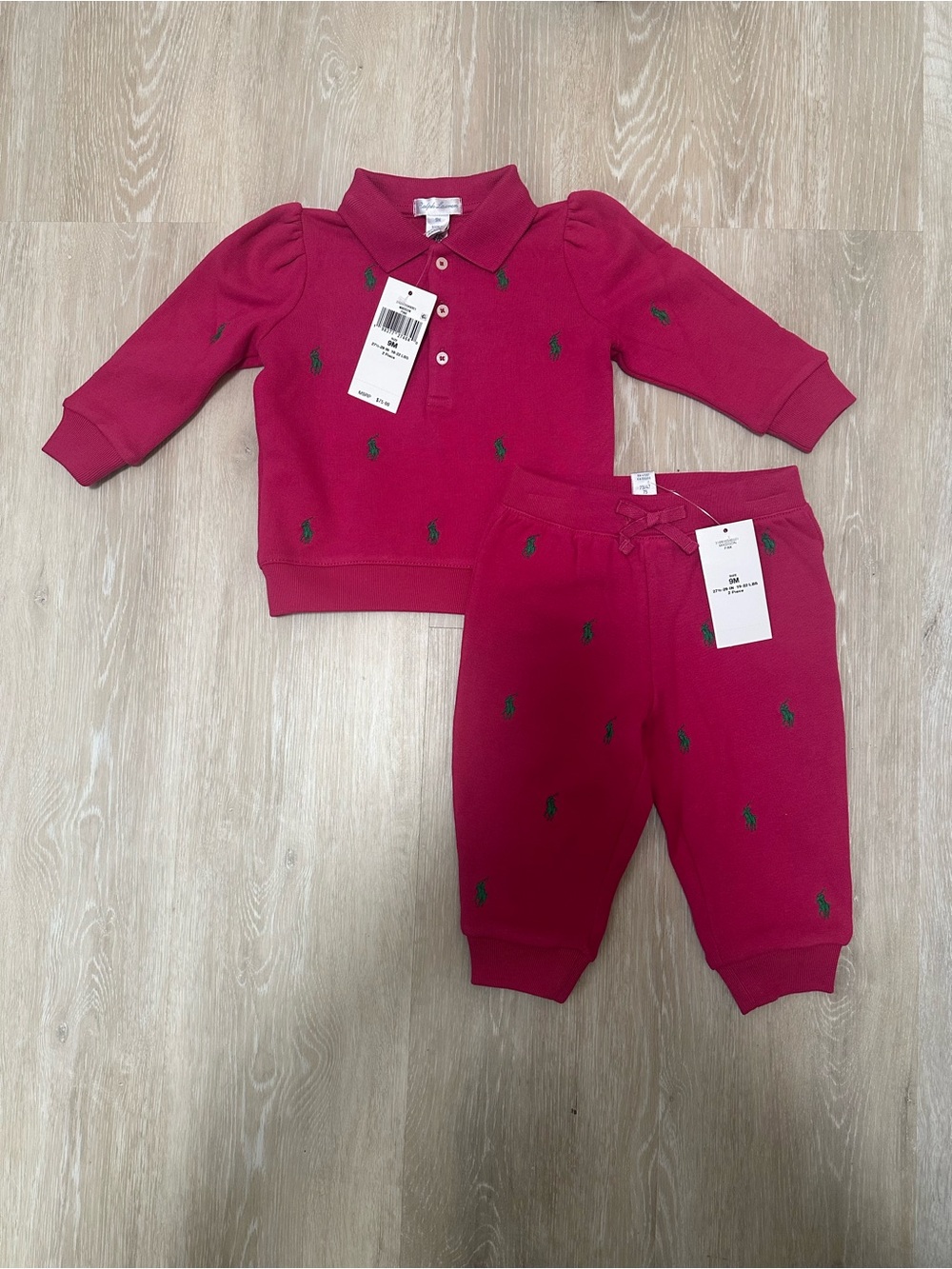Polo Ralph Lauren Polo Pony Fleece Sweatshirt & Pant Set, Size 9 Months